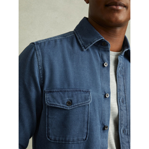 REISS MCILROY Textured Denim Overshirt